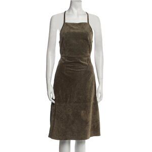 Theory Lilita Suede Backless Dress - Olive (Size 00)